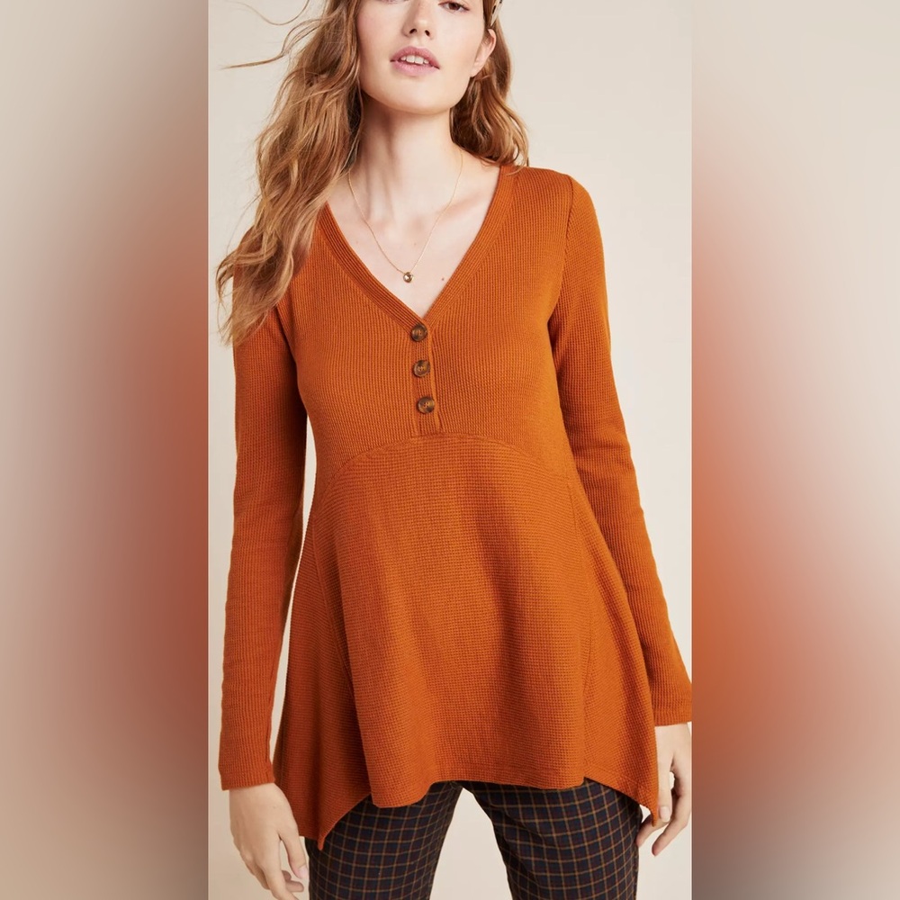 Maeve by Anthropology Eliza Henley Babydoll Tunic long sleeve size Small